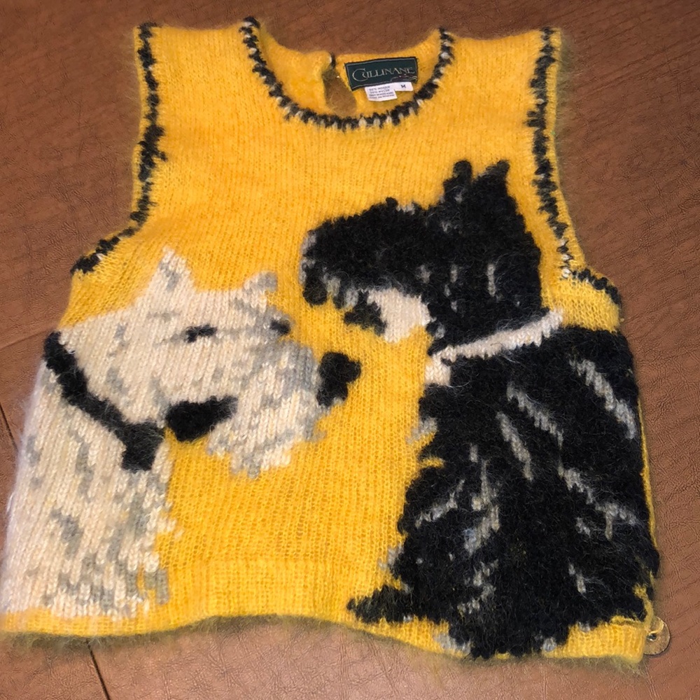 VTG Cullinane Scottie Dog Themed Mohair Vest M